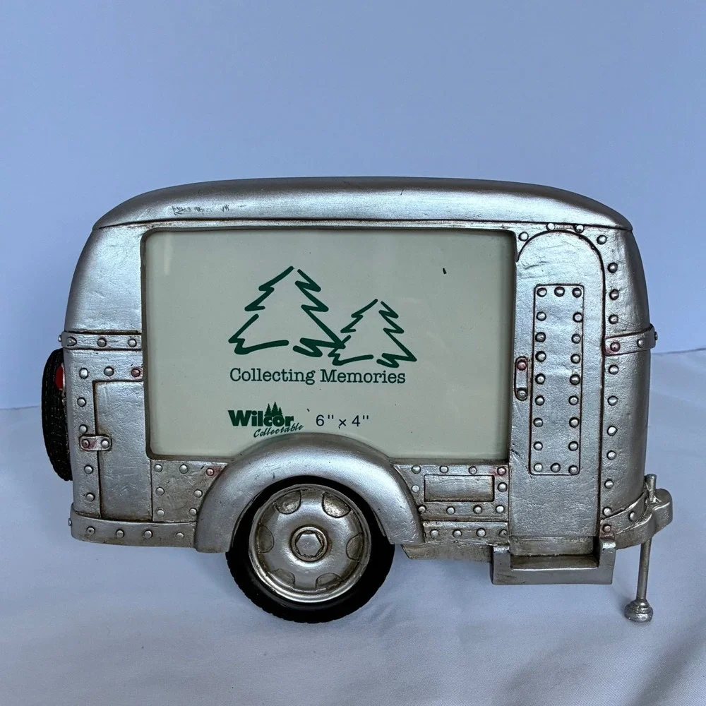 Wilcor Photo Frame 4x6 Silver Air Stream Camper Vtg Style Travel Rustic Cabin